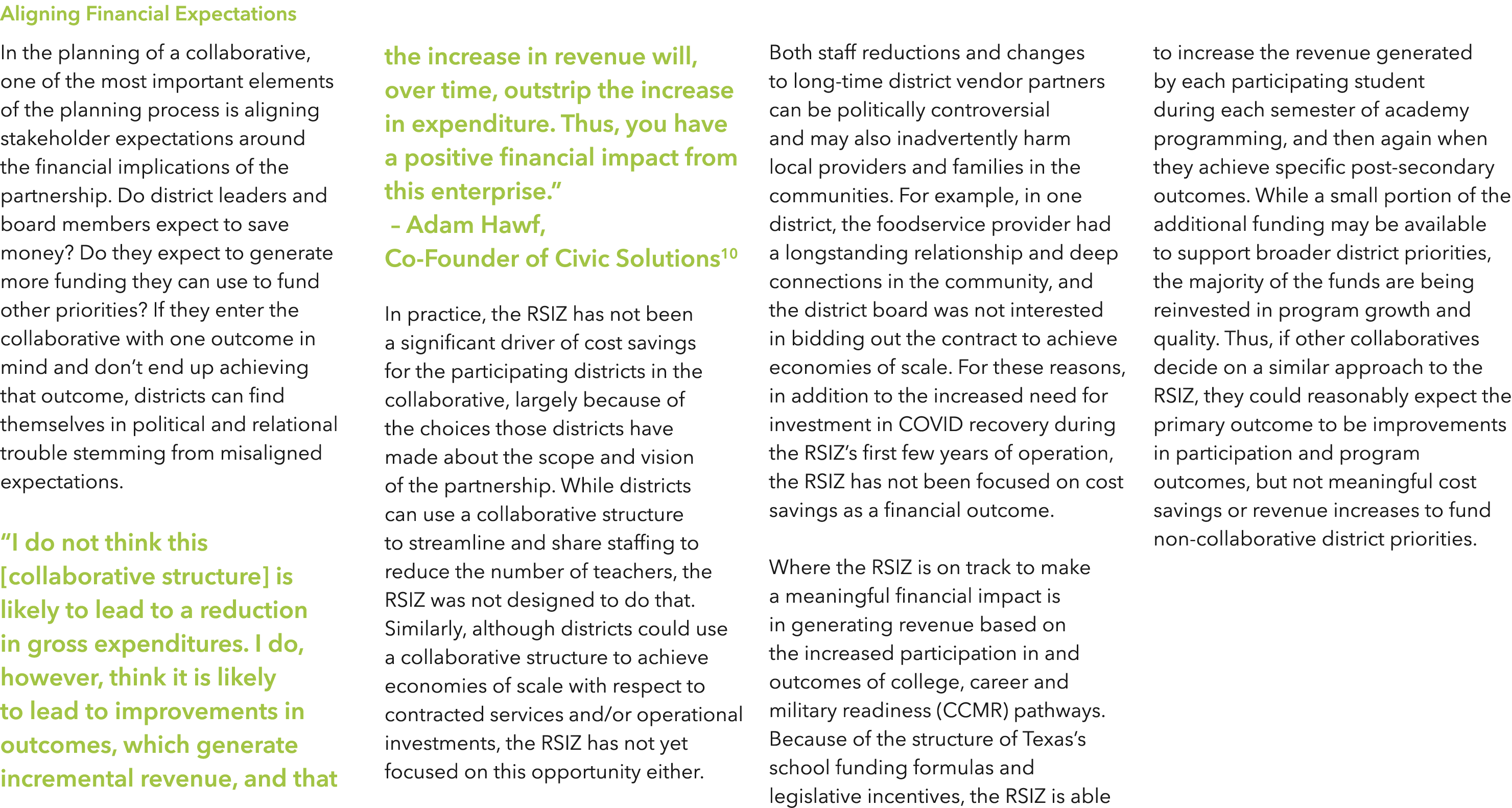 Aligning Financial Expectations In the planning of a collaborative, one of the most important elements of the plannin   