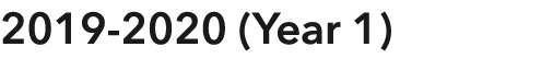2019-2020 (Year 1)