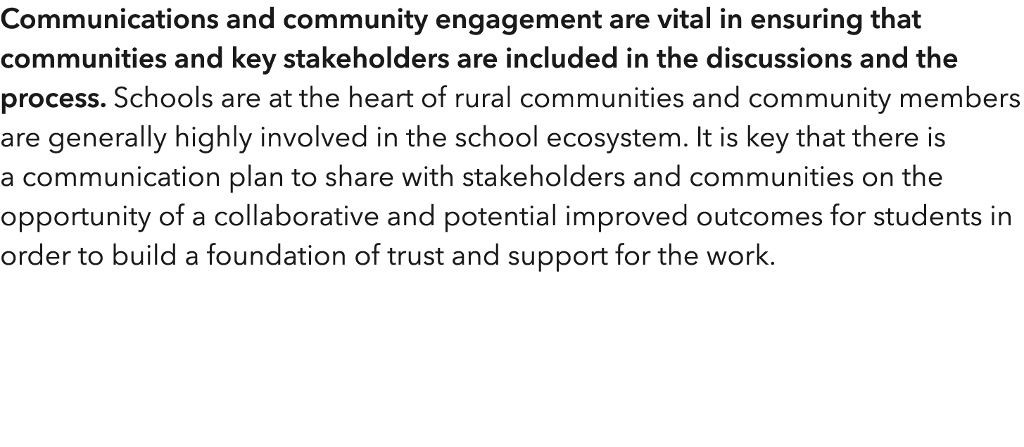 Communications and community engagement are vital in ensuring that communities and key stakeholders are included in t   