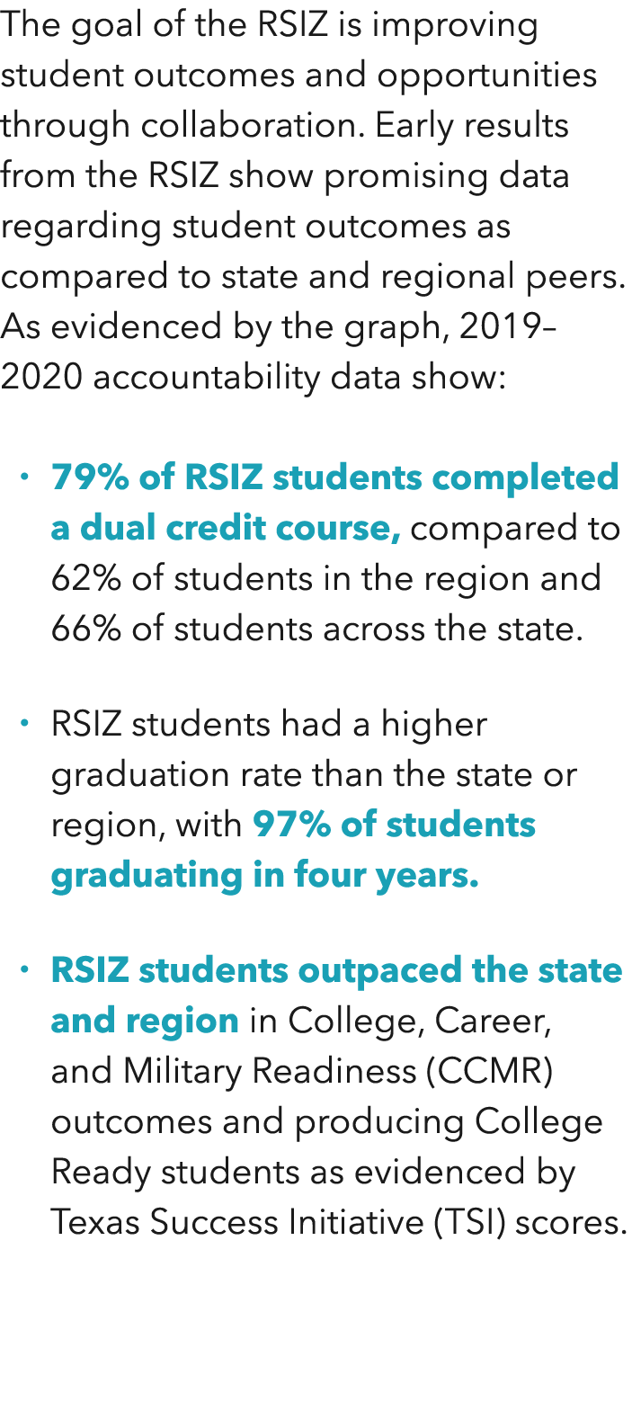 The goal of the RSIZ is improving student outcomes and opportunities through collaboration  Early results from the RS   